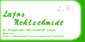 lajos mehlschmidt business card